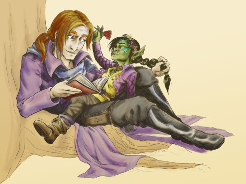 femme-fatigue: [Image description: A drawing of Nott the Brave and Caleb Widogast from Critical Role