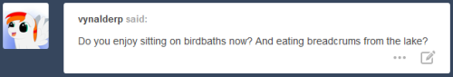 thedenofravenpuff:  Careful when you mix baby birbs with birdbaths. Especially the floofy kind.And that was the last M!A post! And good riddance, I was getting real tired of drawing bebi birb Puffling. Wanna do other stuff now. M!A Baby Gryphon - 10/10