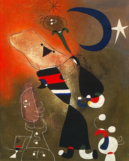 Joan Miró, Mulher E Pássaro à Luz Da Lua (Women, Bird By Moonlight), 1949.