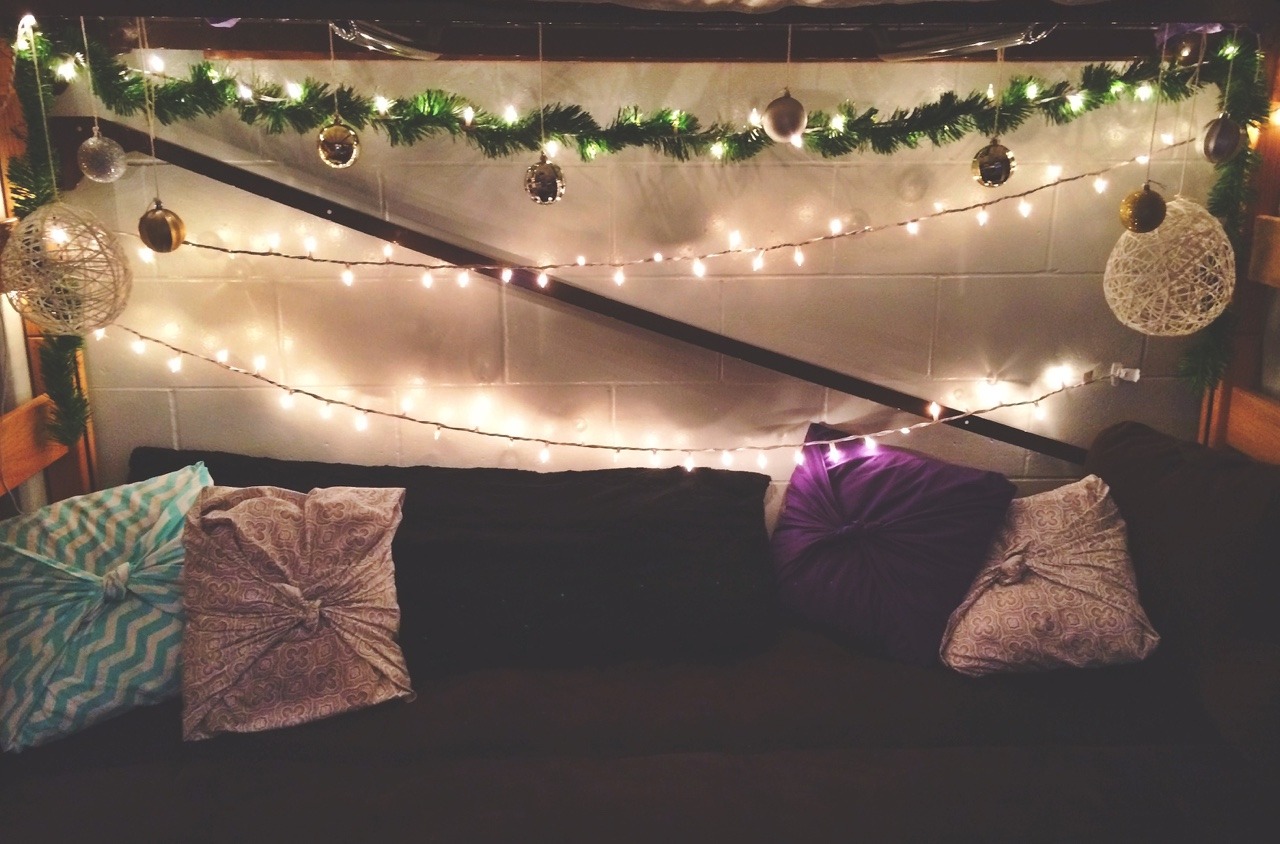 Christmas lights! You can get a student discount on dorm room decor at Studentrate.