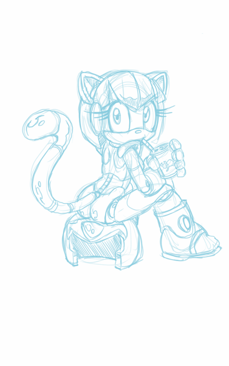 Sketch of Polly (Samurai Pizza Cats).