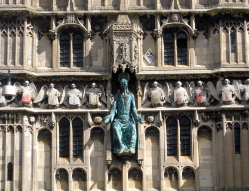 Sculpture Above Main Gate, Gatehouse to Cathedral Close, Canterbury, Kent, England, 2010.