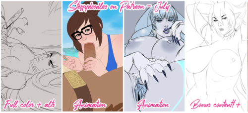 This month we’ve got a sexy line up on Patreon! Satsuki in a bikini, poll winner, Mei and Mccree animation, Dahlia animation and some bonus material such as Muramasa who came in second place and much more!Click here to support Steffydoodles on Patreon 