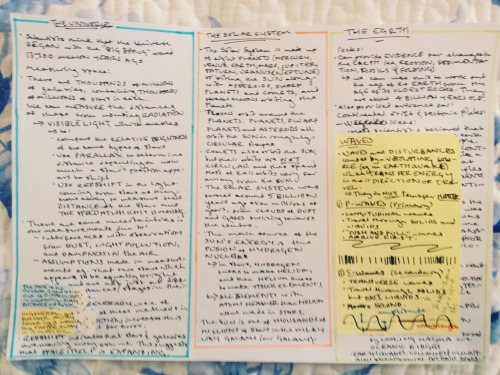 mystudystation:8th April ~ 13:06  Finally finished all science note sheets! That’s C1, C2, C3 and P1, P2 and P3 (in order above) all on a single page each - and just in time for some lunch. I’ll go back and underline keywords etc to make them a bit