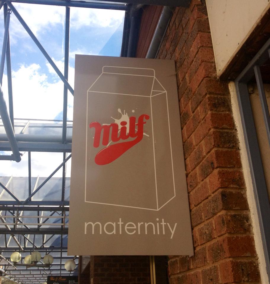 While visiting Shepparton Victoria, Australia, I came across this shop sign for a maternity store and it had me laughing out loud.