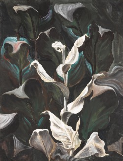 thunderstruck9:Charles Burchfield (American, 1893-1967), Flowers. Oil on paper laid down on board, 22 x 17 in.