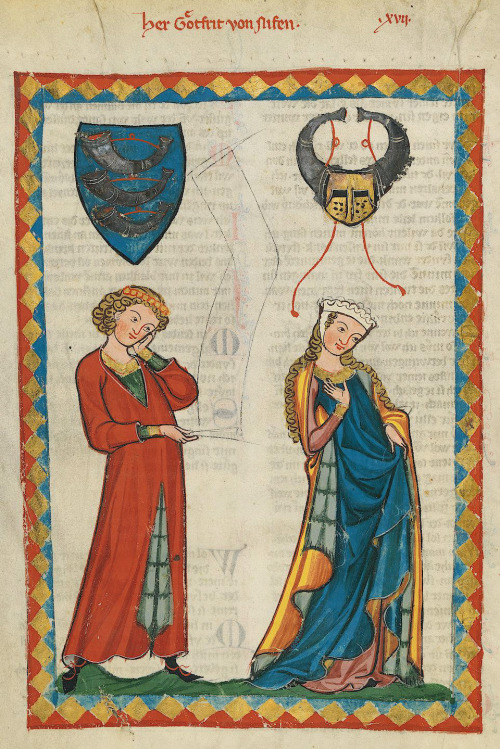 Illustrations from the Codex Manesse by the Grundstockmaler, 1305-1315