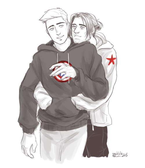 inediblesushi:for anon who wanted bucky in a hoodie and bun looking cuddly, and b-tandoodlez who wan
