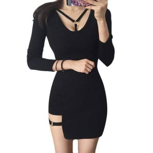 Korean Black Ring Strap Skirt Black Ring Strap Top