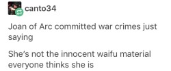 libertarirynn: scribblesteph:  semituring:  meganphntmgrl:  spontaneous-purple-giraffe:   fakefurby: hottest take  Would someone please tell me which war crimes she committed? I don’t think anyone has ever mentioned them to me before and I’d really