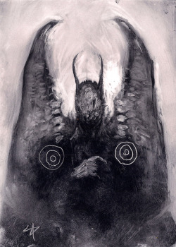 pixelated-nightmares:Lovecraftiana - Wings of a Faceless Angel by Paintagram 