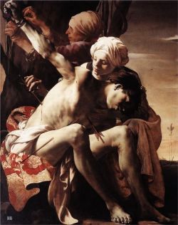 St. Sebastian tended by Irene. 1625. Hendrick Ter Brugghen. Dutch. 1588-1629. oil on canvas.