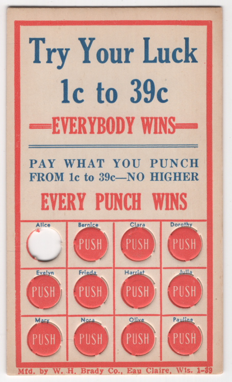 PunchcardsBefore scratch cards, there were punchboards and punchcards. While present in the USA from