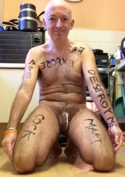 martinnaked:  Marked as a dirty exposed faggot.