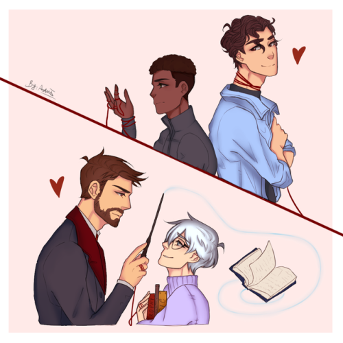 Did Some Art Because I Became Obsessed With A Hogwarts AU Of My Boys And @lepetitcomte Joined My Team