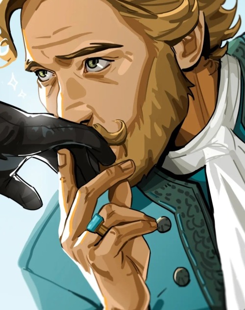 When 2022 Me Thought It Would Be Fun To Draw Stede With A Beard And A Silly Little Curled Up Mustache