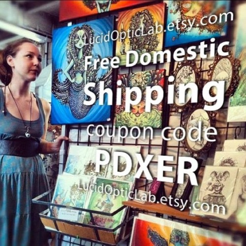 PDXER is the coupon code for FREE DOMESTIC SHIPPING when purchasing any item in my etsy shop. Link to my shop in my profile. Support hand made arts thus season! #lucidrose #art #shop #freeshipping #coupon #etsy