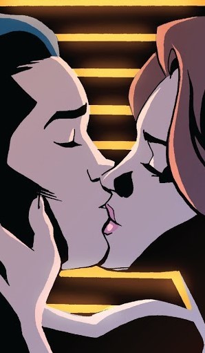 young justice batgirl and nightwing kiss