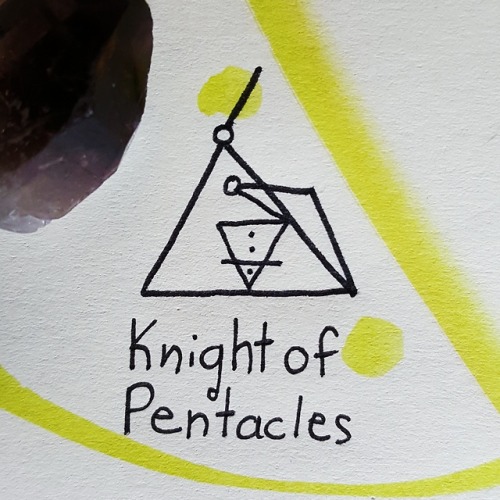 Day 109: April 19, 2018 Minor arcana: Knight of Pentacles, featuring smokey quartz! (Don’t repost or