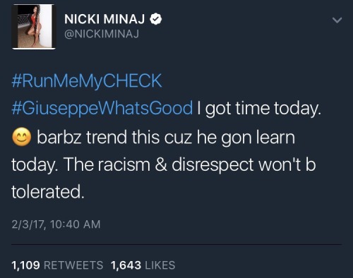 dailynicki:Nicki Minaj blasts Giuseppe Zanotti on Twitter