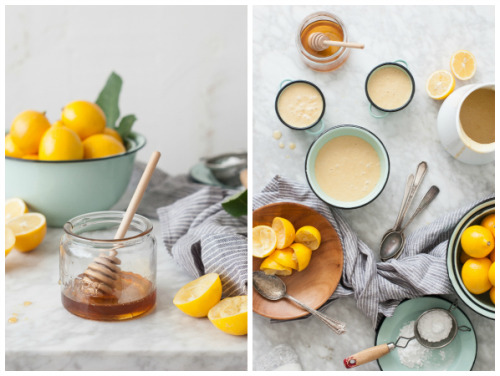 sweetoothgirl: Meyer Lemon Pudding Cakes + Honeyed Chevre Whipped Cream