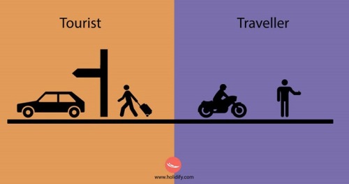 machine-dove:  skeletonmug:  machine-dove:  mymodernmet:  Minimalistic Cartoons Reveal Differences Between Tourists and Travelers  Wow.  This is some serious elitist (and ableist) bullshit right here  fuck that ablesit elitist bullshit. Like for real.