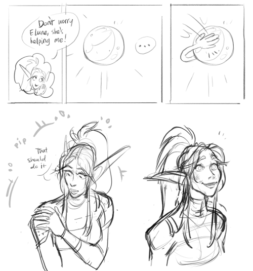 A canon interaction between a young Tyrande and VashjAnother for the “WOTA is unreadable but some sc