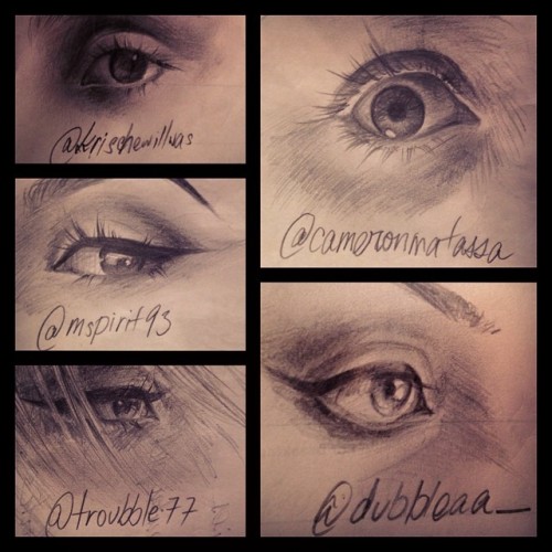 katvondworld:Loved sketching up a few follower’s eyes yesterday! Thank you all for posting pic