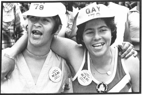 Maria and Tracy, NY Lesbian and Gay Pride March. Eye To Eye: Portraits of Lesbians, Joan E. Biren. 1