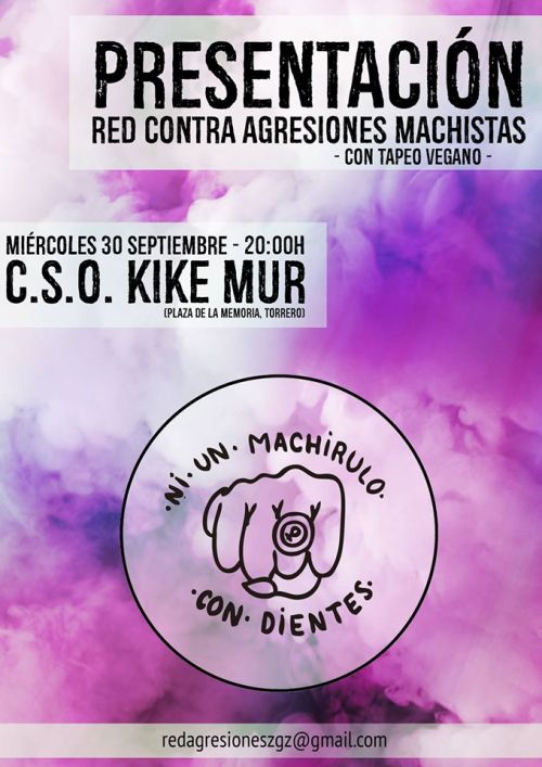 El miércoles 30 de septiembre en el CSO Kike Mur de Zaragoza se hará la presentaci&oac