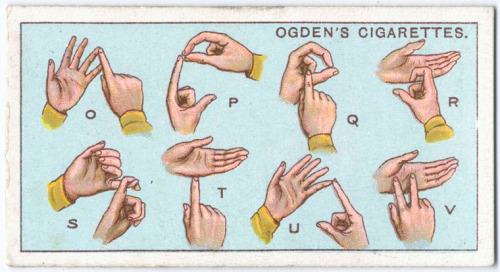 Alphabet for the Deaf and Dumb, Boy Scouts Series, 1903-17. Arents cigarette cards