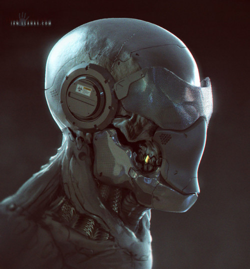 ArtStation - Cyborg Face sketch, by Ian Llanas