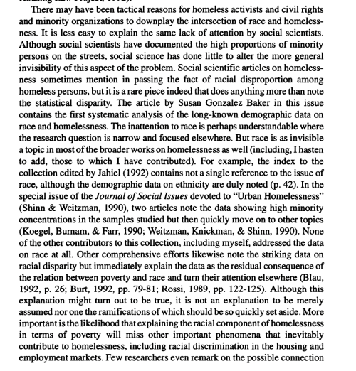 And We Are Not Seen: &ldquo;Ideological and Political Barriers to Understanding Homelessness&