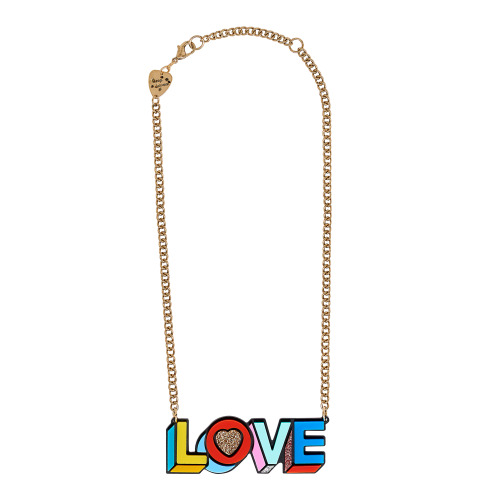 NEW IN: Take your cue from 1960s psychedelia in the Pop LOVE Necklace, a dizzying cacophony of laser