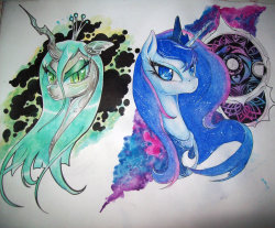 mlpfim-fanart:  Chrysalis/ Luna Sketch by