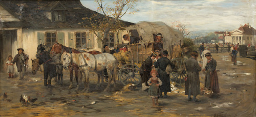 thepolishstufflove: “By the Cart” by Alfred Wierusz-Kowalski (Polish;1849 - 1915); oil on canvas, pr