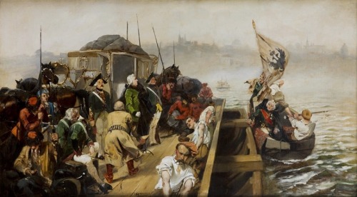 “King Stanisław August leaving Warsaw“, 1893 by Jan Czesław Moniuszko (1853-1908)■ Jan Czesław Moniu