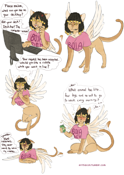 holdmecloseandfast: morbi: eritiacoli: IT tech Sphinx Oh no I love her Is this @meleedamage? Is she 