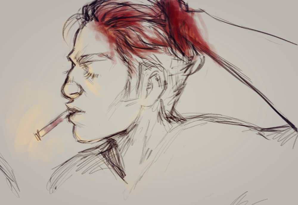 sinfullucifer:  took 20 min break to sketch Hux Doing Things vol 2   ¯\_(ツ)_/¯