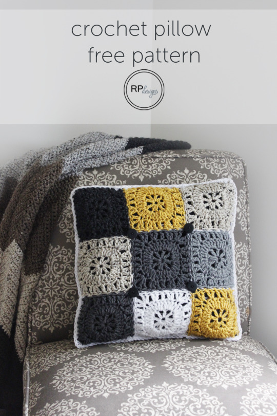 Free Square Button Pillow Crochet Pattern || by Rescued Paw Designs