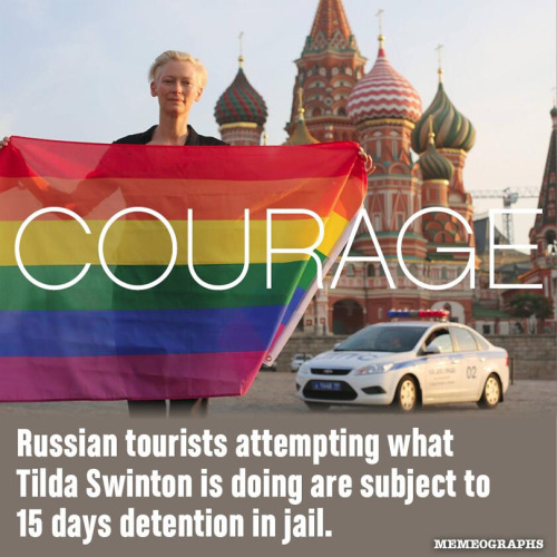 Tourists in Russia attempting what Tilda Swinton is doing are subject to 15 days detention in Jail.