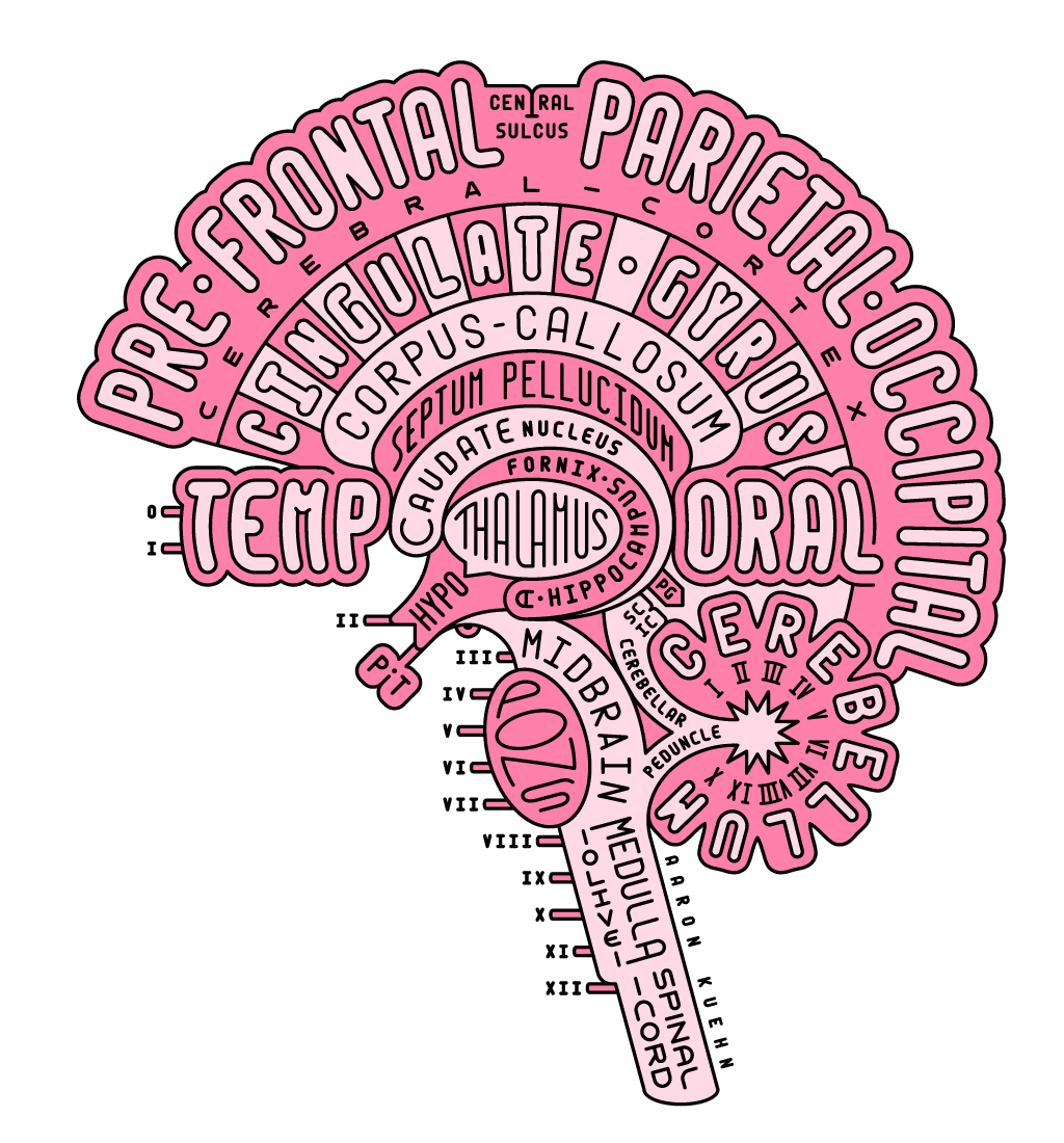 Brain Typogram by Aaron Kuehn - Tumblr Pics