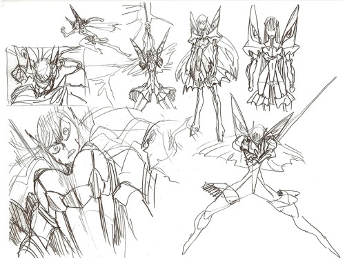 h0saki:  All the Satsuki designs from The Art of KlK Vol 2, by Sushio and Imaishi.