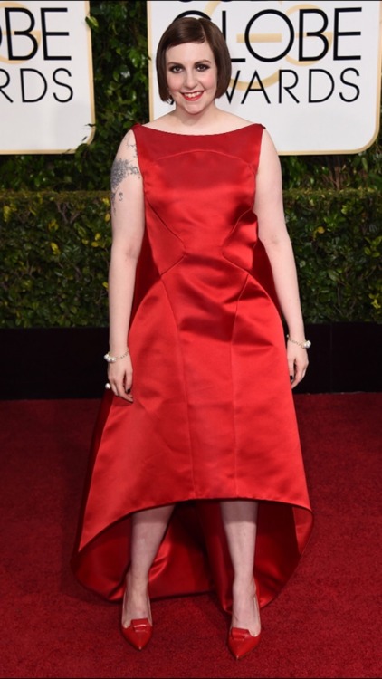 Lena Dunham in Zac Posen at the 72nd Golden Globes