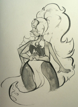 pearlsnose:  Inktober Day 3: Opal Lesbian of Destiny is perfectly balanced I can’t believe this 