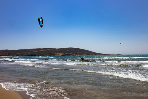 The windy beach.Prassonissi beach, Rhodes.