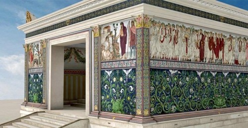 bhollen8: Painted reconstruction of the Ara Pacis Augustae, Rome