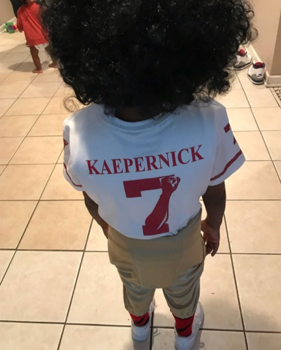 rebellloudwiththecrowd:  Kids have a beautiful role model to look up to. Kaepernick