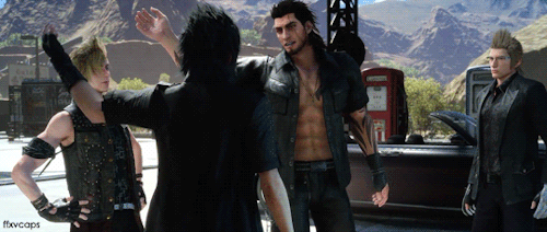 ffxvcaps:Final Fantasy XV → Three instances of Prompto almost getting hit by Noctis