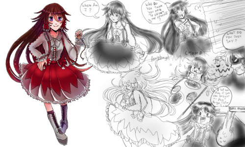 Pocket Mirror X Pandora Hearts crossoverMc: AliceFleta: LilyHarpae: SharonLisette: Zwei/ Noise/ Echo